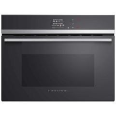 Fisher + Paykel OM60NDB1 Built-in Microwave Oven with Grill - Black Glass + Stainless 