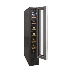 Hoover HWCB 15 UK/1 15 cm wine cooler, 7 bottles, Black with slim Stainless Steel Frame