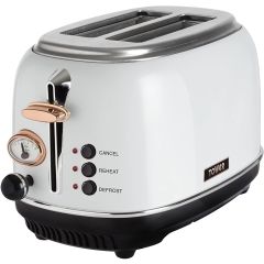 Tower T20016W 2 Slice Toaster, Stainless Steel