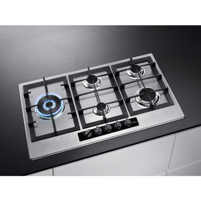 AEG HGB95522YM 85.7cm Gas Hob - Stainless
