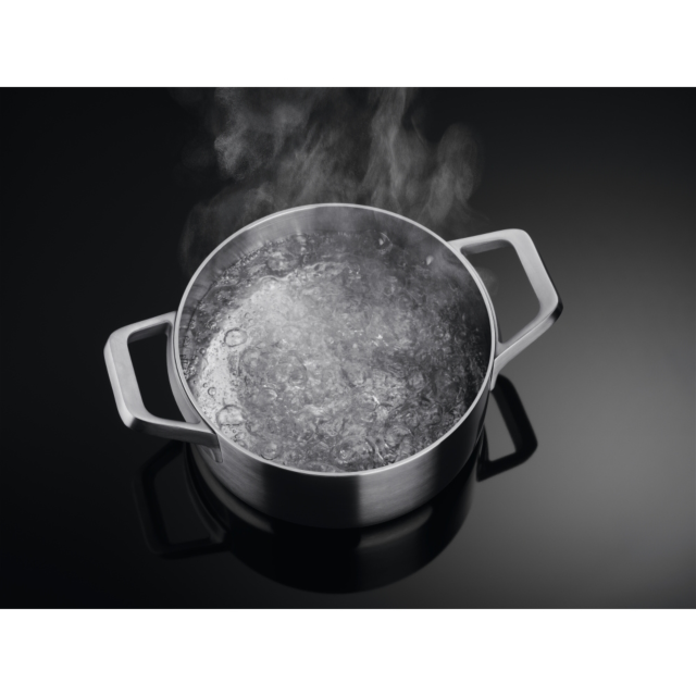 AEG 70cm Black Induction Hob with EcoTimer and Automated Extraction