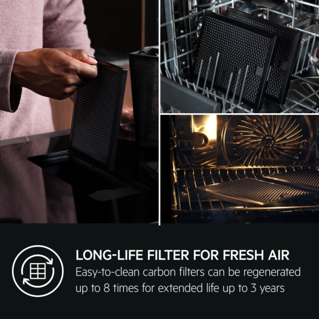 AEG 70cm Black Induction Hob with EcoTimer and Automated Extraction