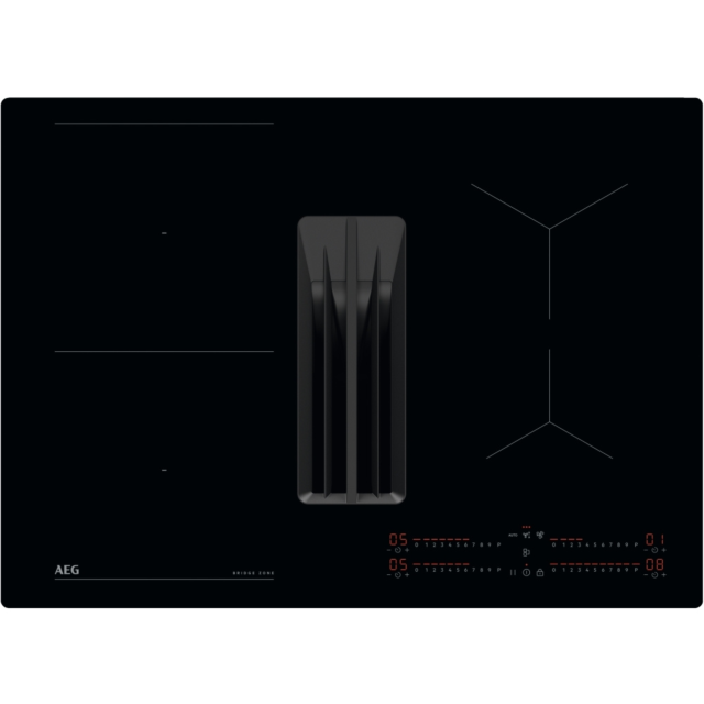 AEG 70cm Black Induction Hob with EcoTimer and Automated Extraction