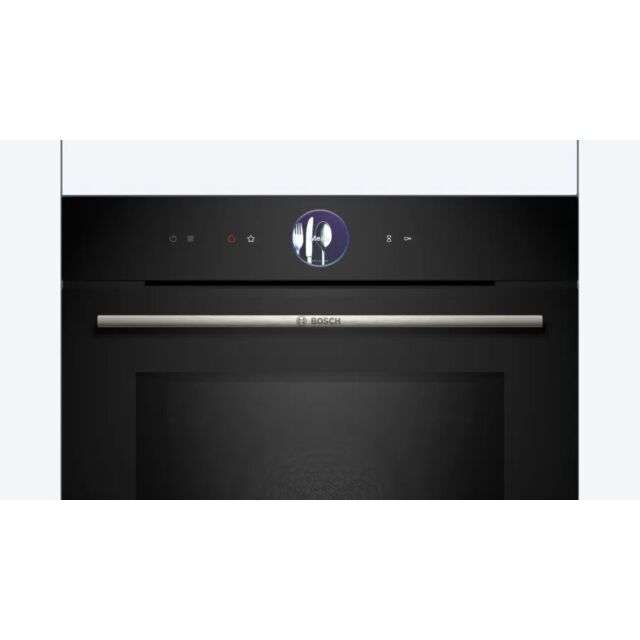 Bosch HMG7764B1B 59.4cm Built In Electric Single Oven with Microwave Function - Black