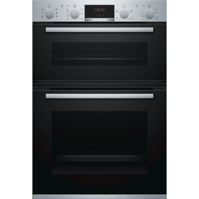 Bosch MBS533BS0B 59.4cm Built In Electric Double Oven with 3D Hot Air - Stainless Steel