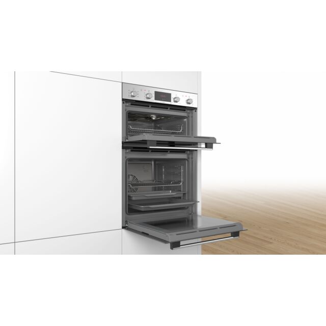 Bosch MBS533BS0B 59.4cm Built In Electric Double Oven with 3D Hot Air - Stainless Steel