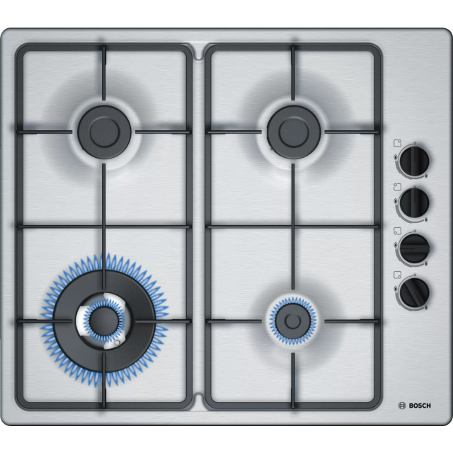 Bosch PBH6B5B60 58cm Gas Hob - Stainless Steel