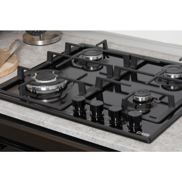 Creda C60GFCWBL 59cm Gas Hob - Black