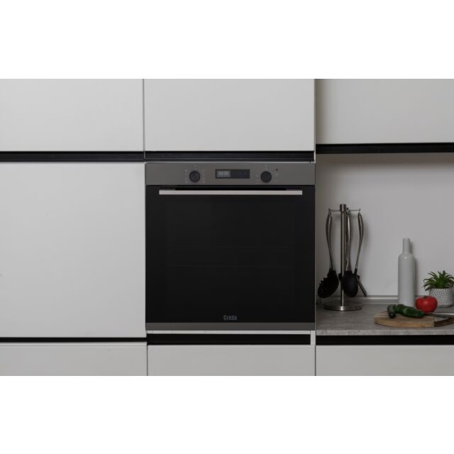 Creda C80BISMFBX 59.5cm Built In Electric Single Oven - Black Inox