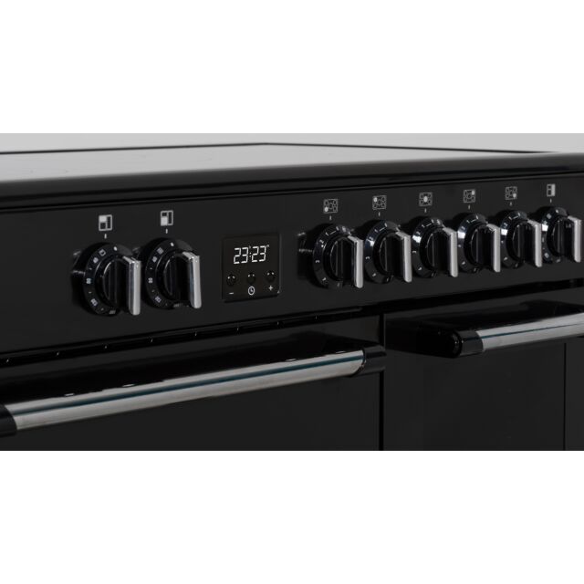 Creda C90RCCCBL 90cm Electric Rangecooker with Triple Oven and Electric Hob - Black