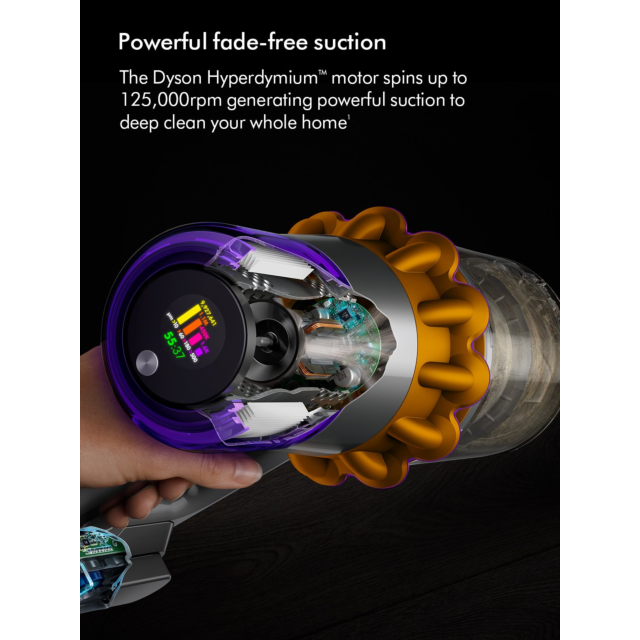 Dyson V15-2024 Cordless Vacuum - 60 Minutes Run Time - Yellow/Nickel