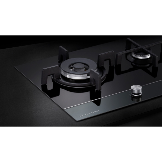 Fisher & Paykel 90cm Gas Hob, Black Glass Design