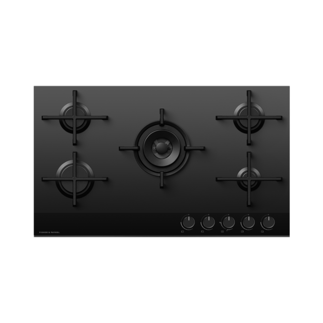 Fisher & Paykel 90cm Black Glass Gas Hob Model CG905DNGGB4