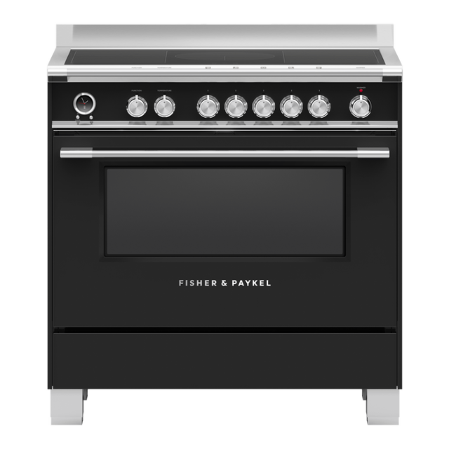 Fisher & Paykel 90cm Induction Pyrolytic Cooker - Black