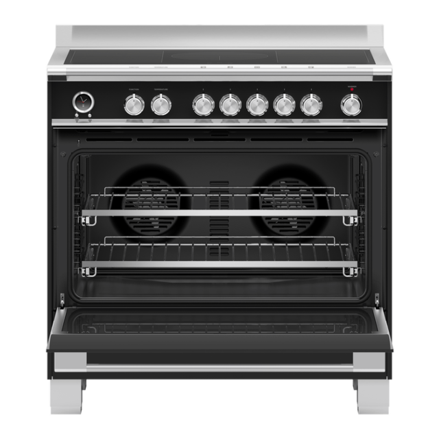 Fisher & Paykel 90cm Induction Pyrolytic Cooker - Black