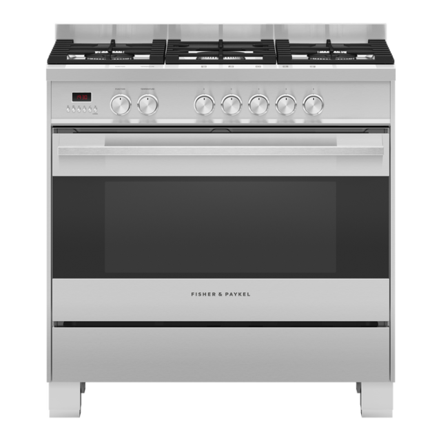 Fisher & Paykel 90cm Dual Fuel Cooker with 5 Burners