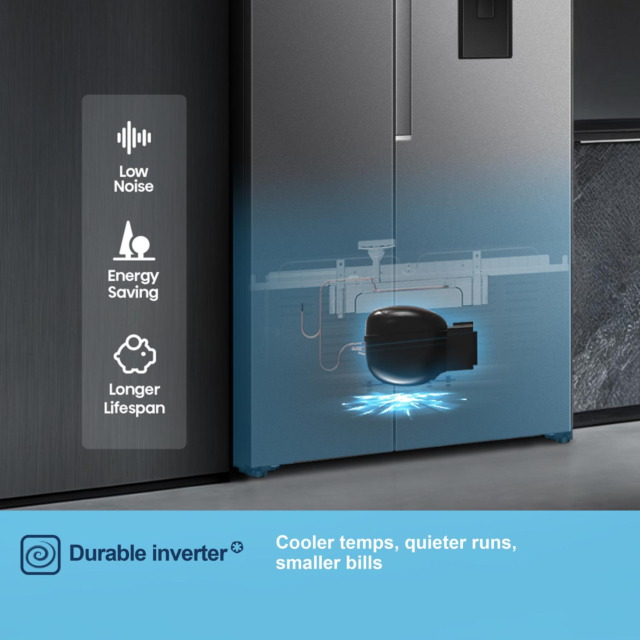 Fridgemaster MS91558DES 541L 60/40 Silver Fridge Freezer