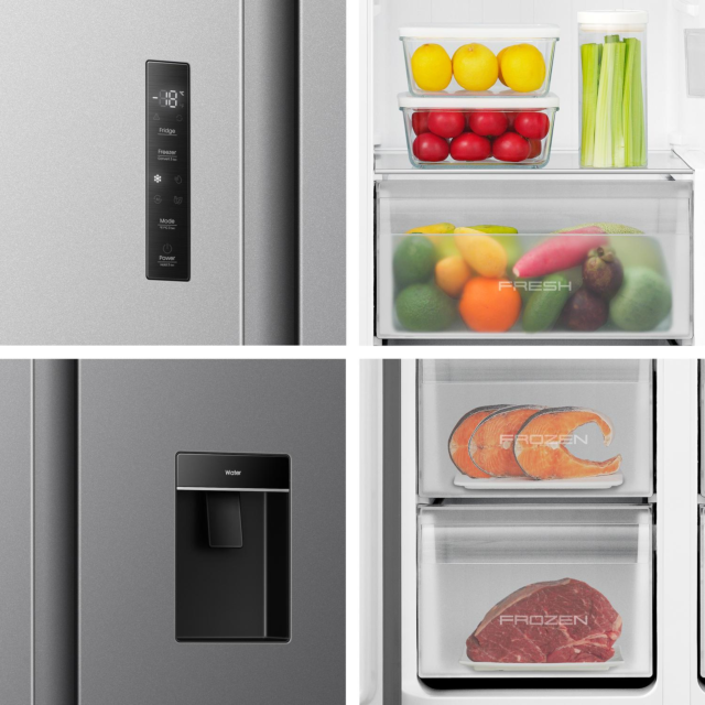 Fridgemaster MS91558DES 541L 60/40 Silver Fridge Freezer