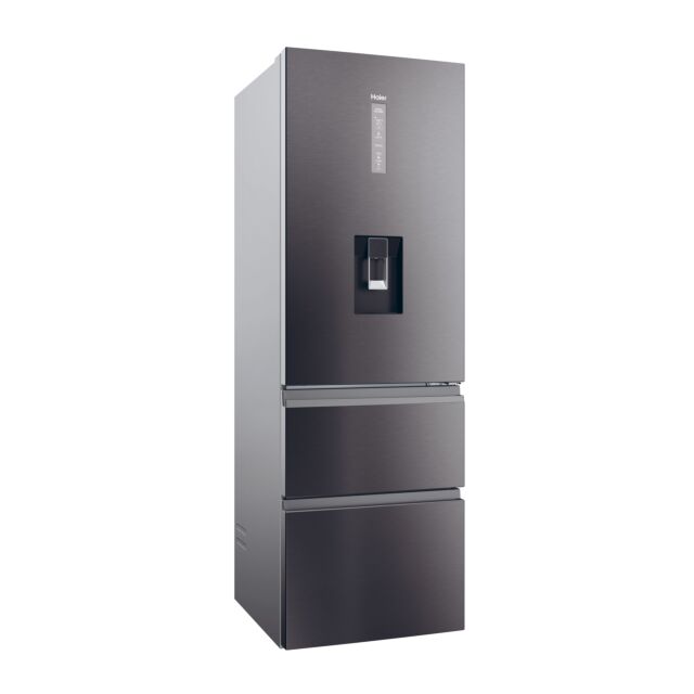 Haier HTW5618EWMP 59.5cm 3D Fridge Freezer - Dark Inox