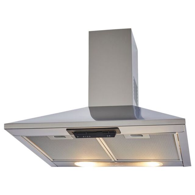 Indesit UHPM 6.3F CS X/1 60Cm Pyramid Hood , 368M3/H Extraction Rate ,Halogen, Charcoal Filters
