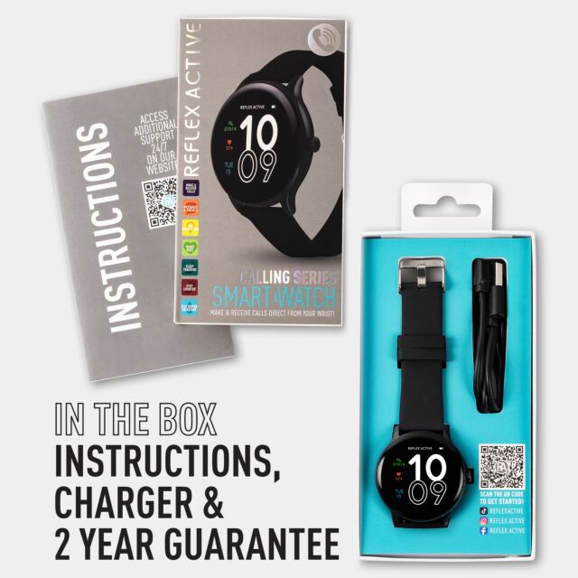Reflex Active RA22-2182 Series 22 Black Smart Calling Watch - Black