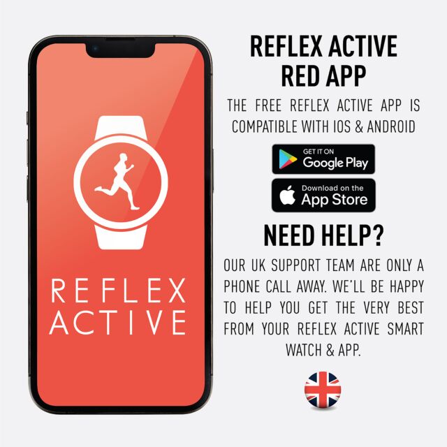 Reflex Active RA22-2182 Series 22 Black Smart Calling Watch - Black