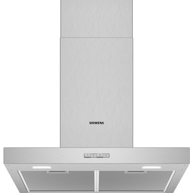 Siemens LC64BBC50B 60cm wide, box design, 3 speeds, push buttons, LED lights. Optional CleanAir Stan
