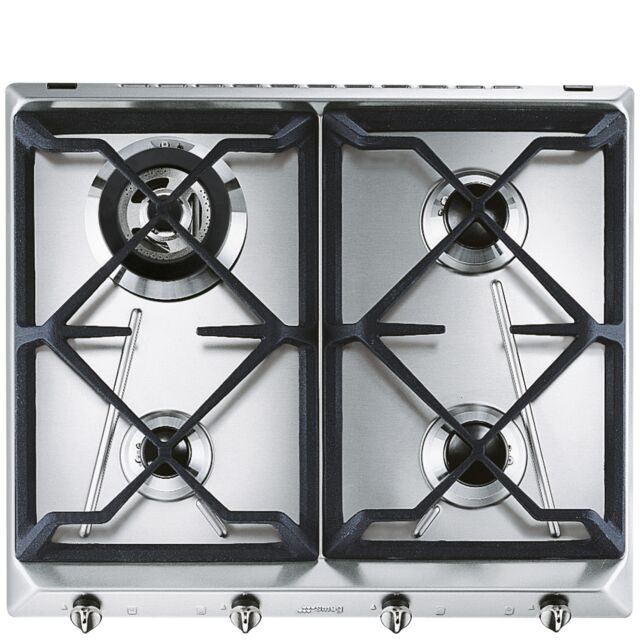 Smeg SRV564GH3 60cm Cucina Gas Hob Stainless Steel with Contemporary