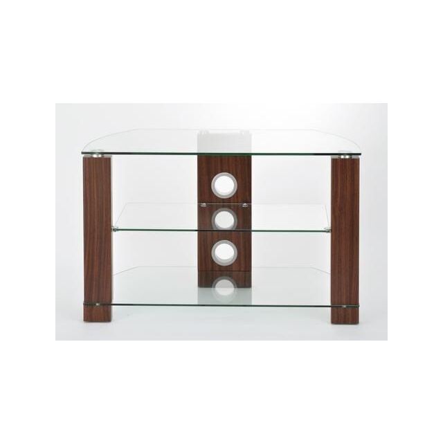 Ttap L630-1200-2W 2 Shelf TV Stand, Glass And Walnut