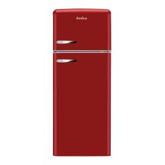 Amica FDR2213R Red retro 144cm fridge freezer,3 glass shelves, top mount freezer