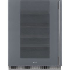 Smeg CVI138LS3 60cm Linea U/C Wine Cooler with Left Hand Hinge Silver Glass