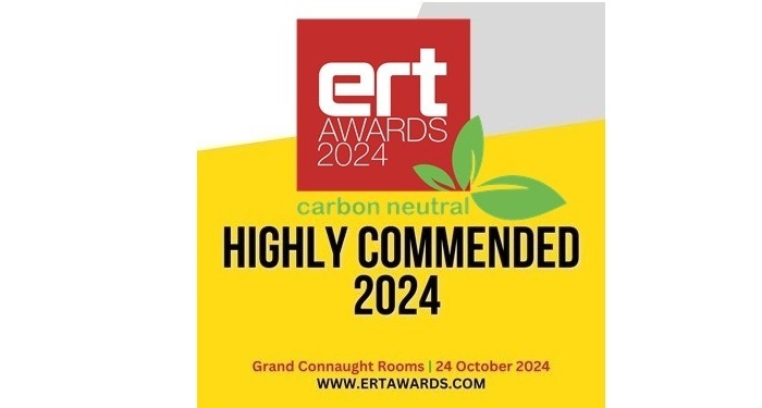 ERT Awards 24 October 2024. Highly Commended. Carbon Neutral. Grand Connaught Rooms. www.ertawards.com